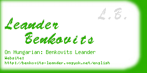 leander benkovits business card